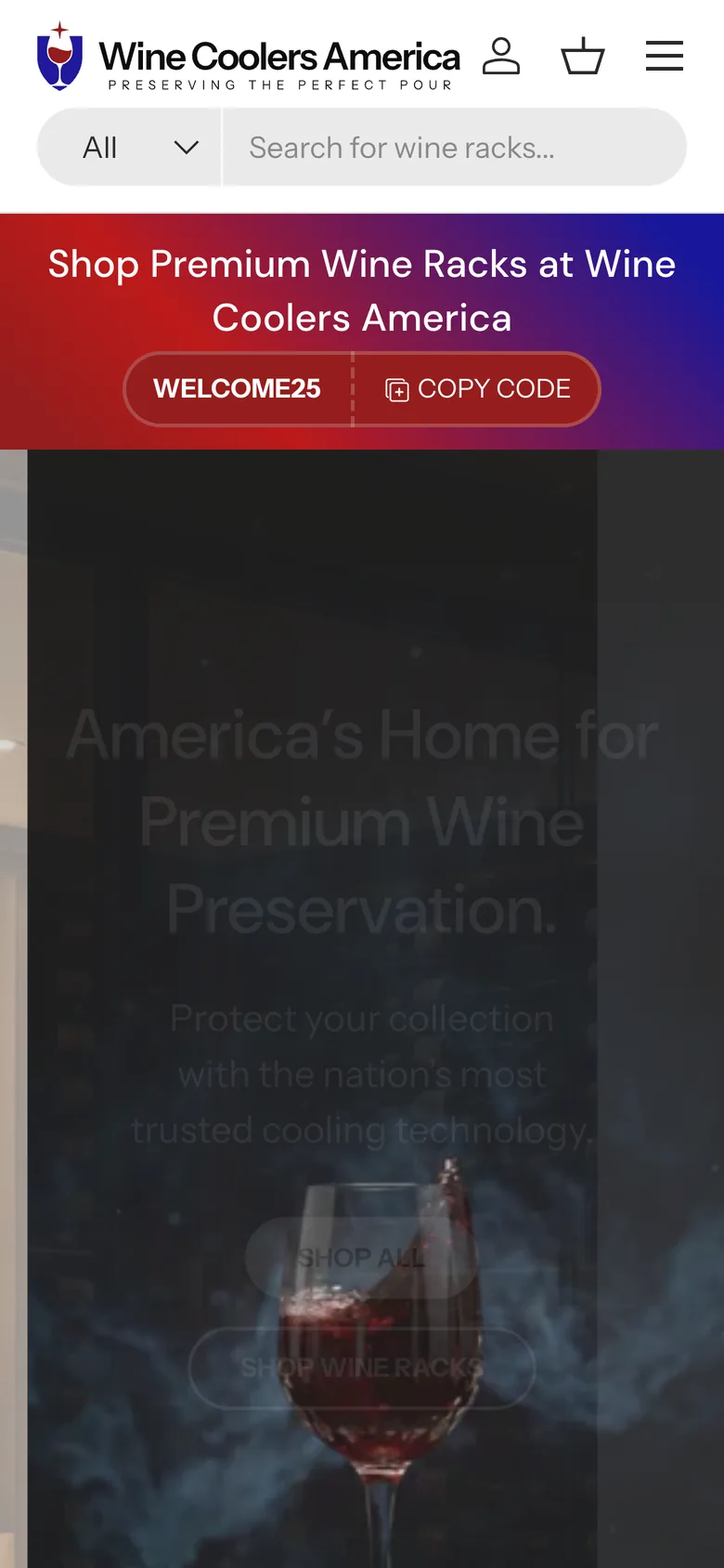 Wine Coolers America mobile website